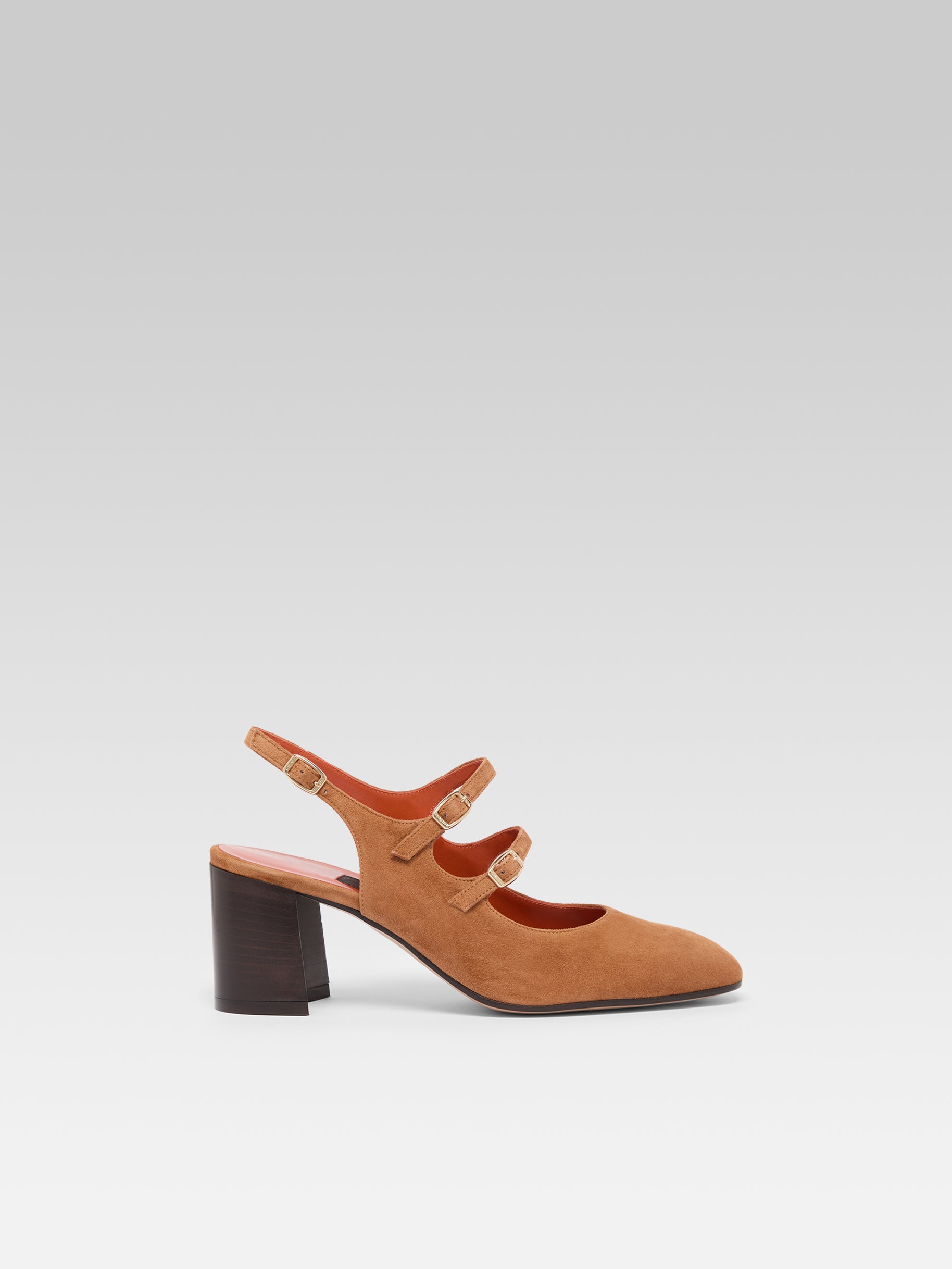 Banana - Cognac suede leather slingback Mary Janes