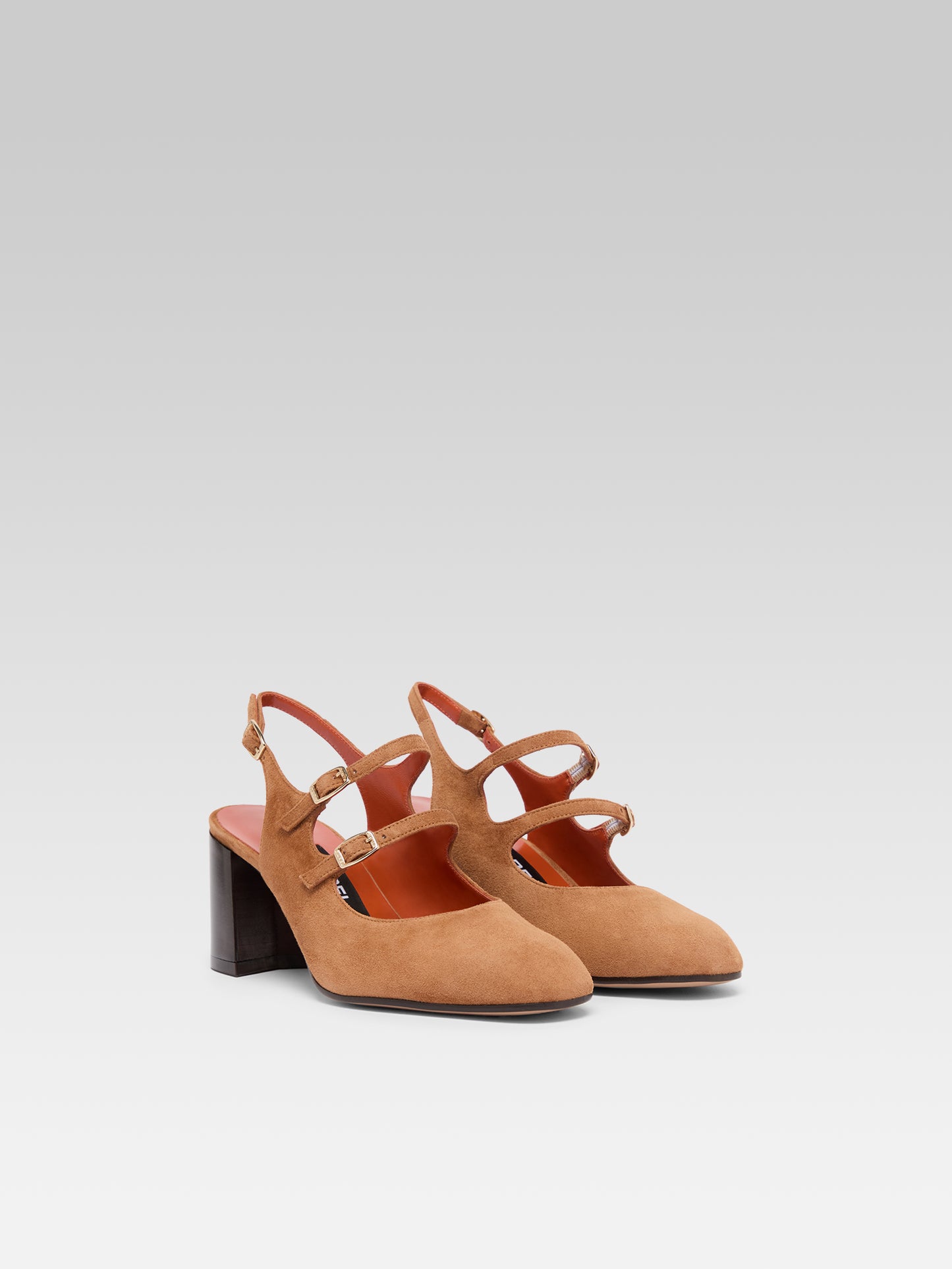 Banana - Babies slingback cuir velours cognac