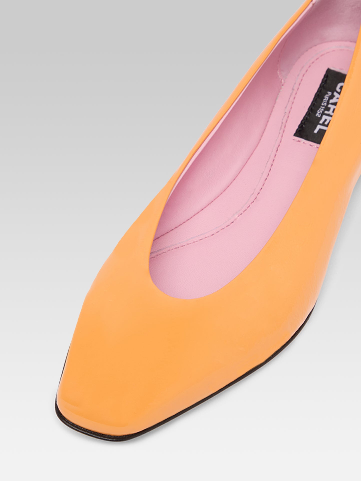 Emilia - Orange naplack leather ballet flats