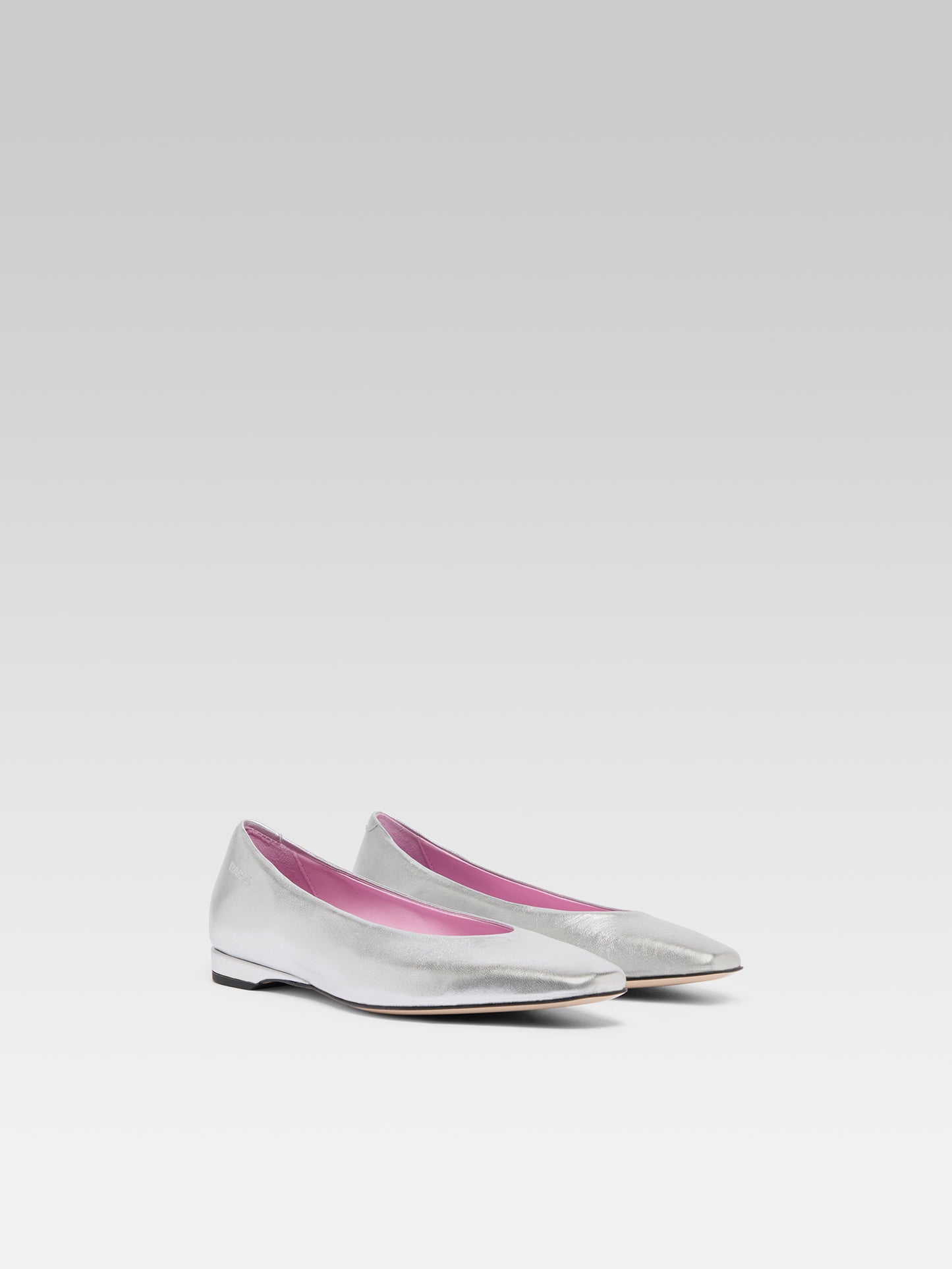Emilia - Ballerines cuir laminé argent