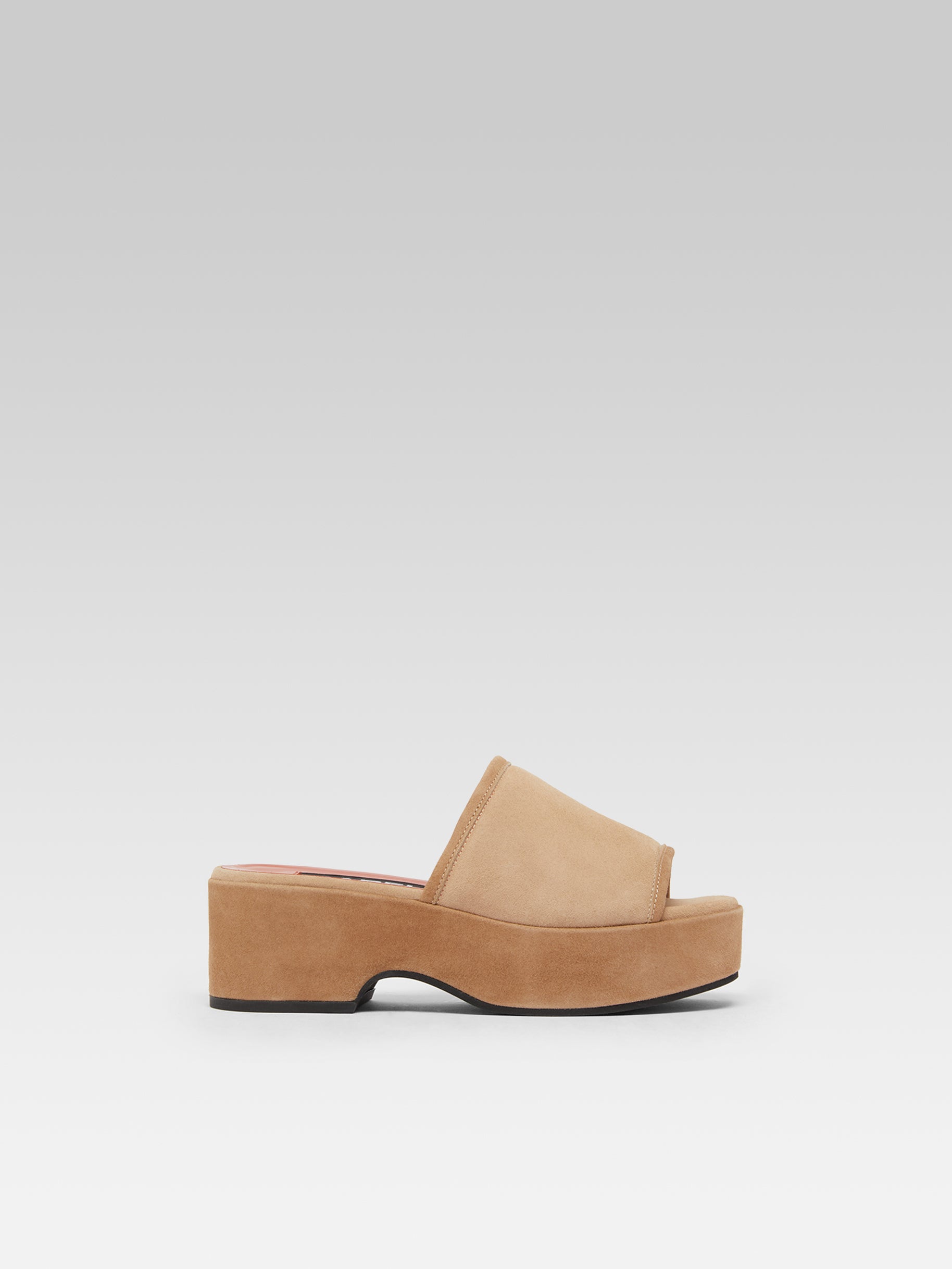 Adri - Cappuccino suede leather mules - Image number 1
