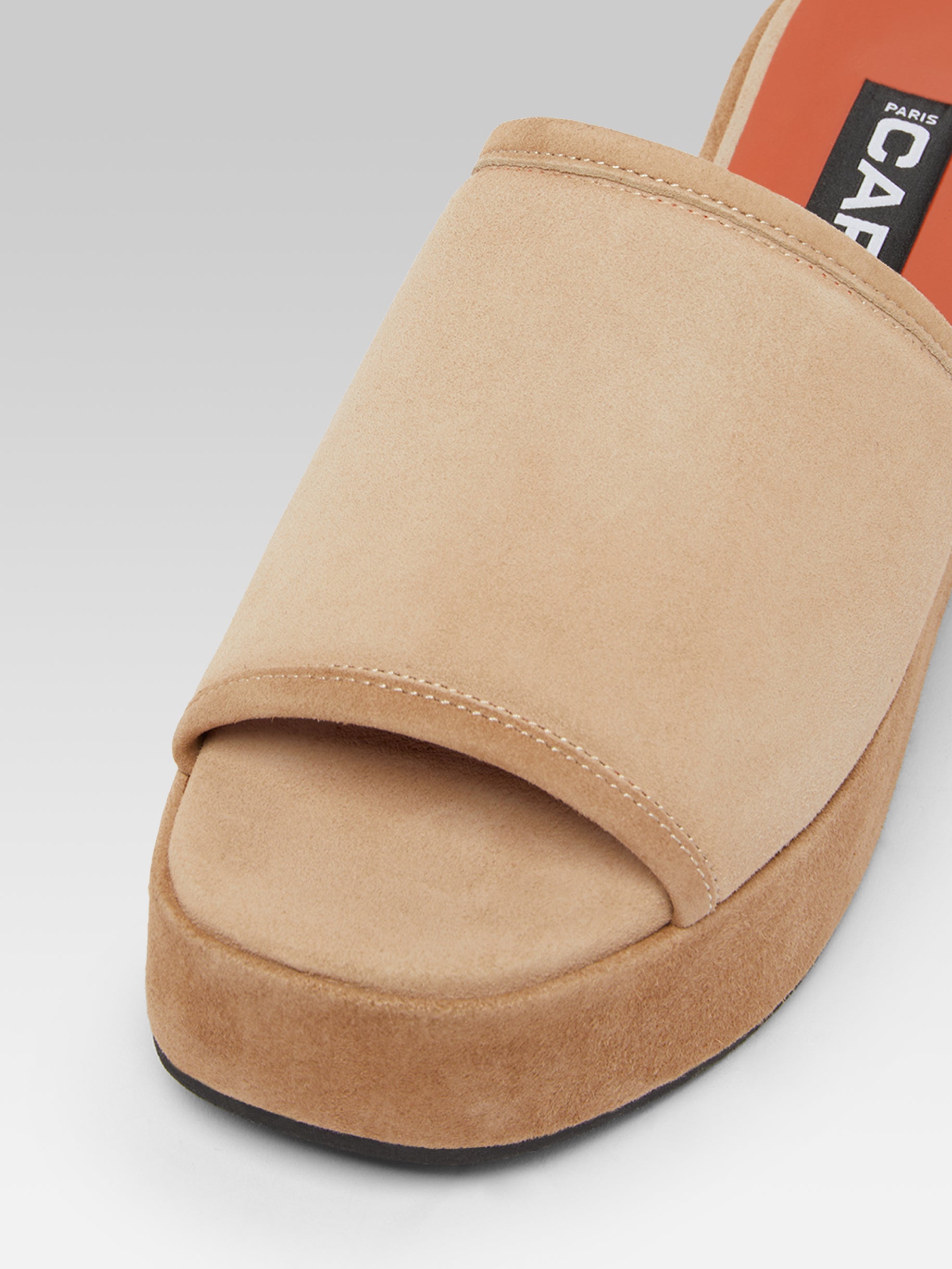 Adri - Cappuccino suede leather mules - Image number 4