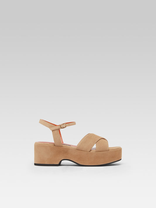 Carnaval - Sandales cuir velours cappuccino