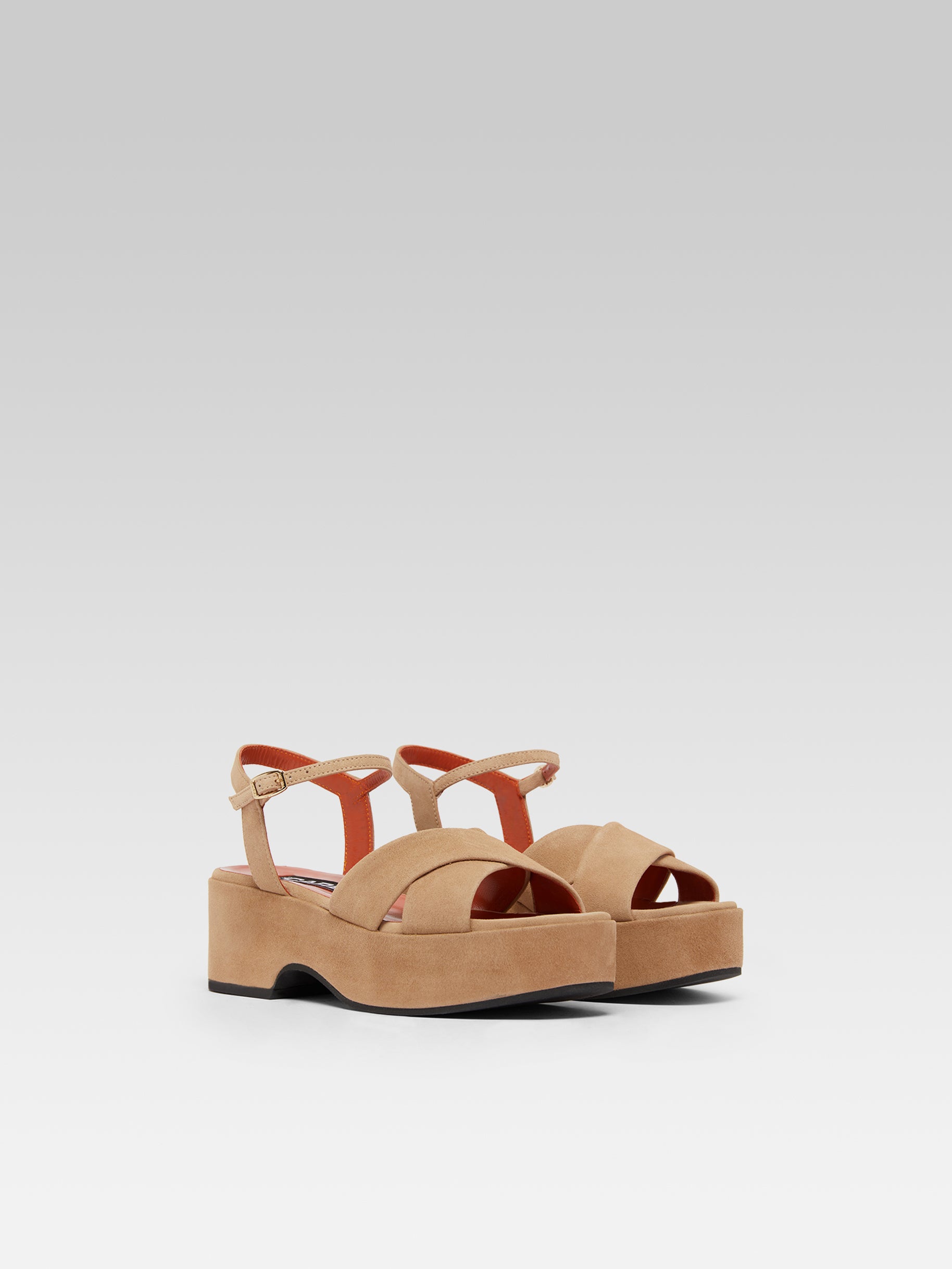 Carnaval - Sandales cuir velours cappuccino - Image numéro 2