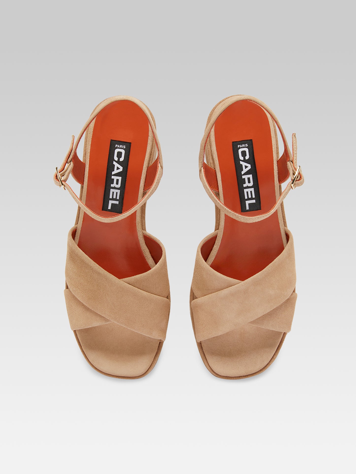 Carnaval - Sandales cuir velours cappuccino