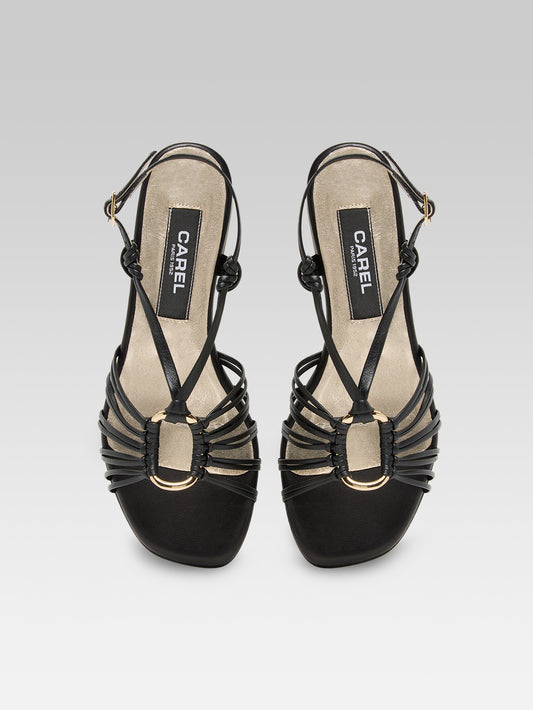 Janeiro - Sandales cuir noir - Image numéro 4