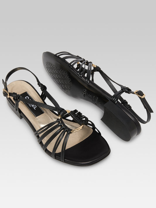 Janeiro - Sandales cuir noir - Image numéro 5
