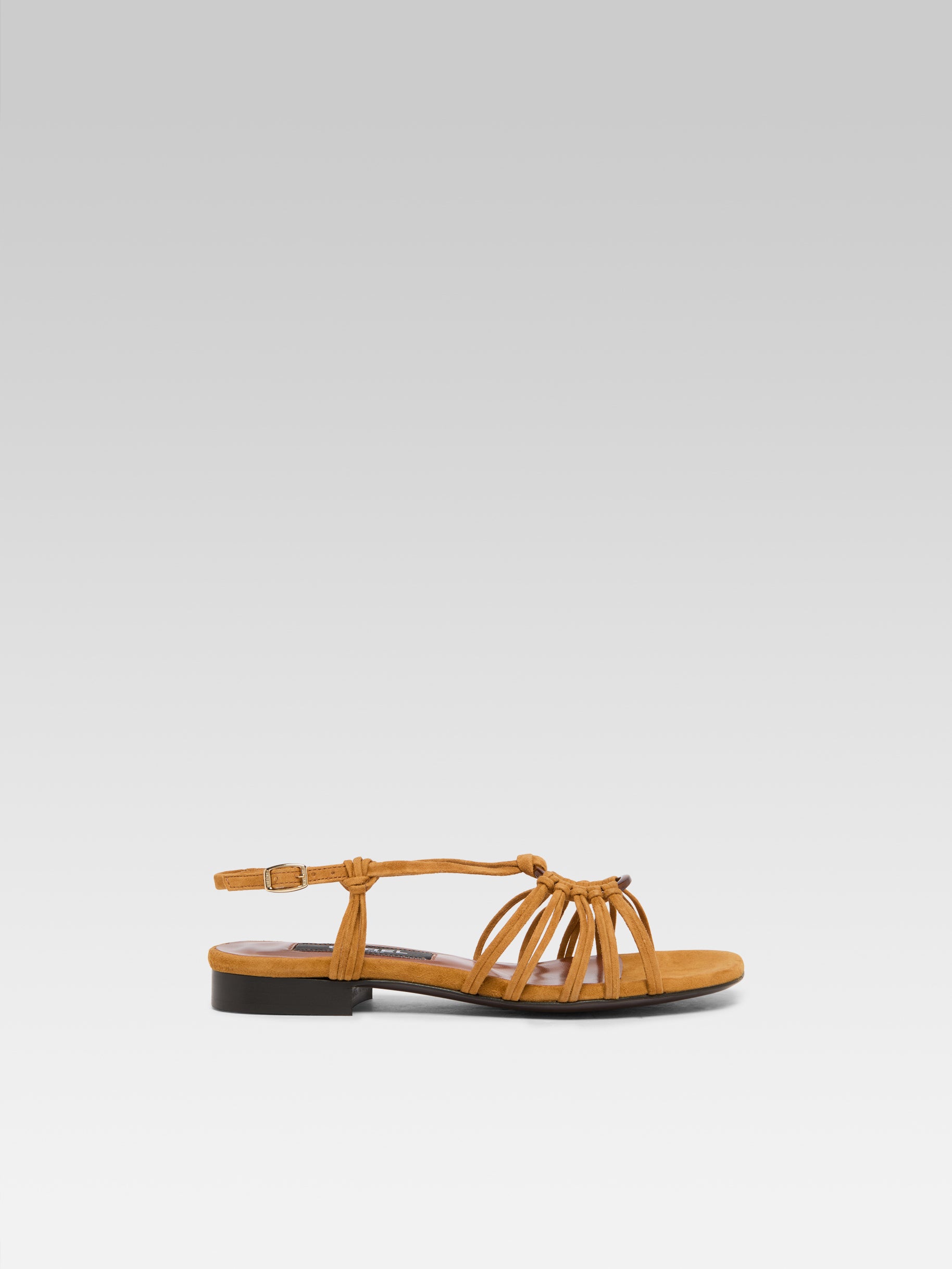 Janeiro - Sandales cuir velours cognac - Image numéro 1