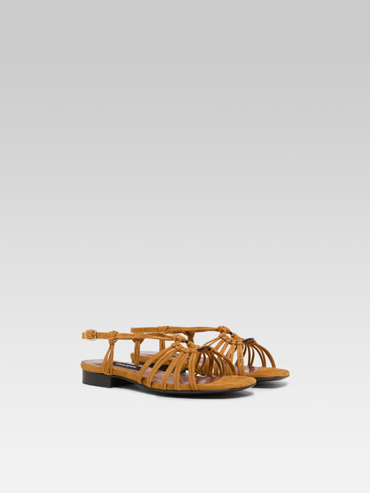 Janeiro - Cognac suede leather sandals - Image number 2