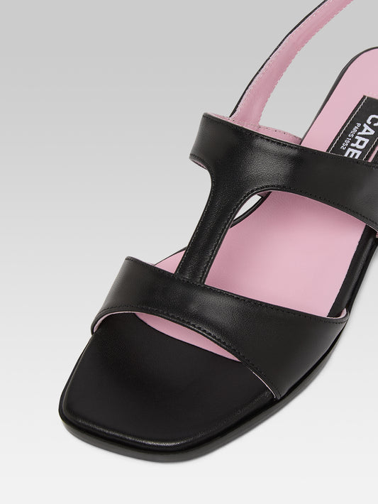 Roma - Black leather sandals - Image number 2