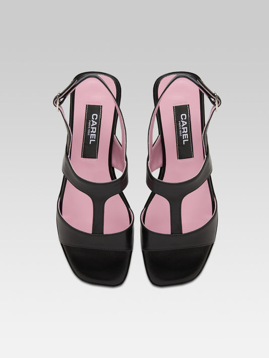 Roma - Black leather sandals - Image number 4