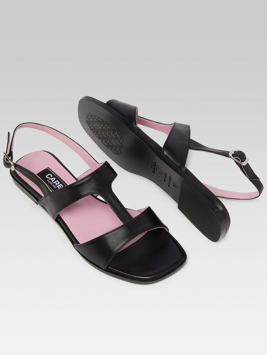 Roma - Black leather sandals - Image number 5
