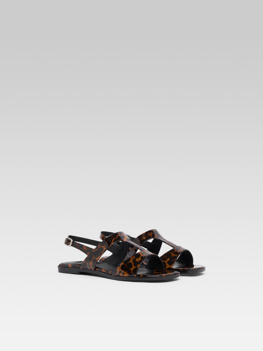 Roma - Sandales cuir verni léopard marron - Image numéro 9
