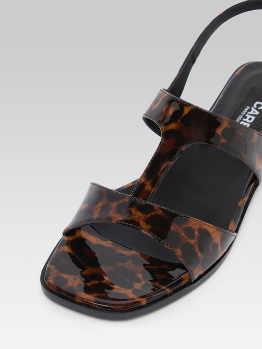 Roma - Sandales cuir verni léopard marron - Image numéro 7