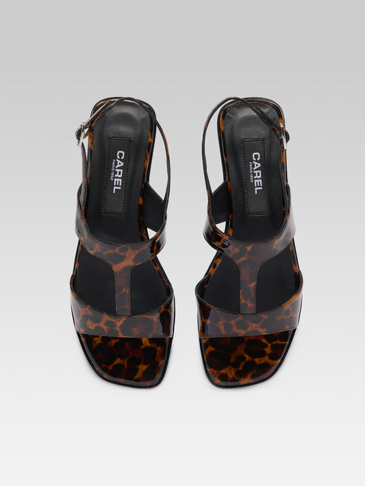 Roma - Sandales cuir verni léopard marron - Image numéro 8