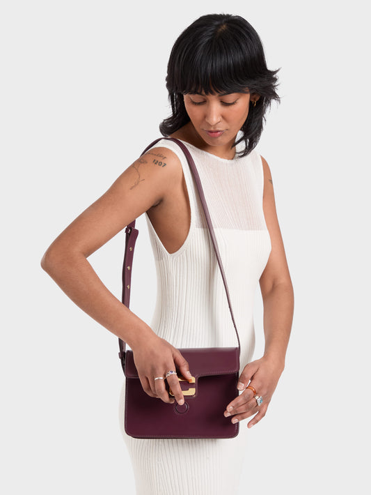 Mabillon - Dark purple leather bag - Image number 8