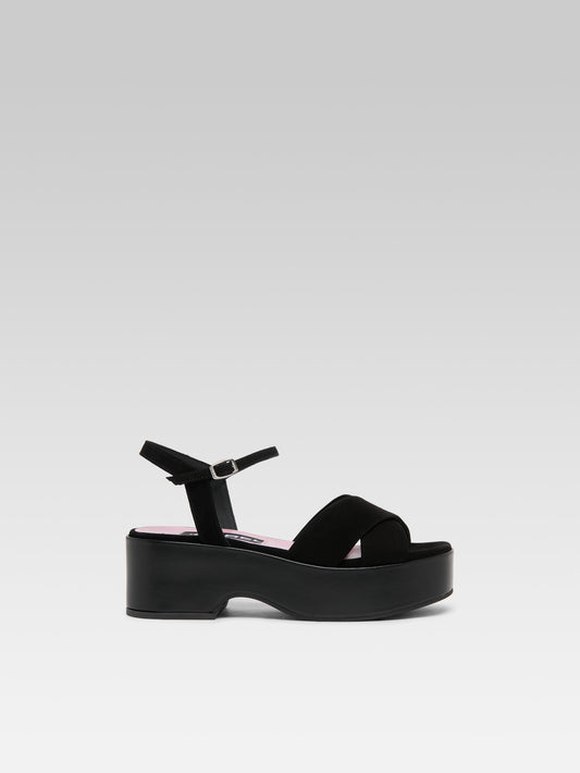 Carnaval - Black suede leather sandals - Image number 1