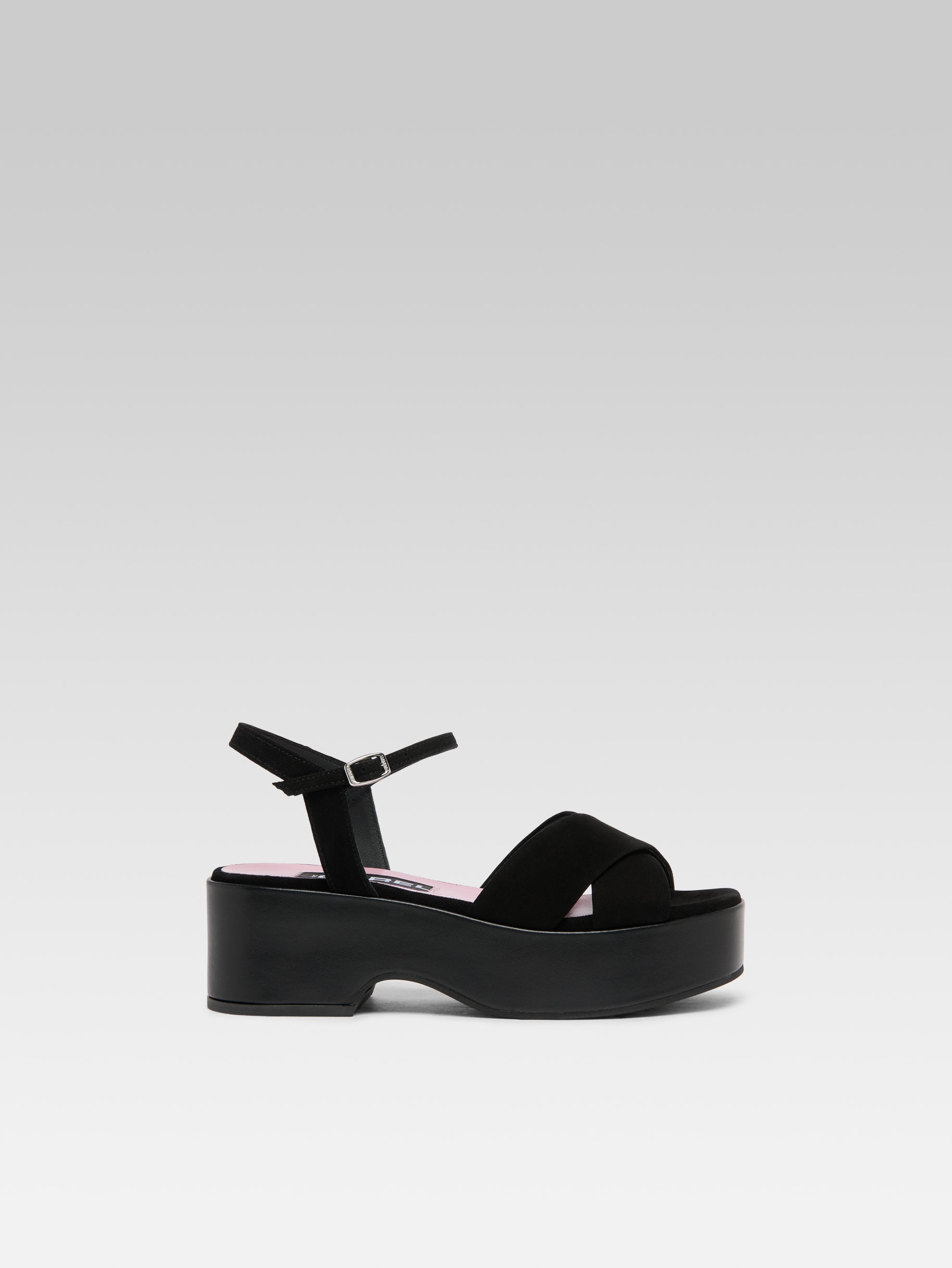 Carnaval - Sandales cuir velours noir - Image numéro 1