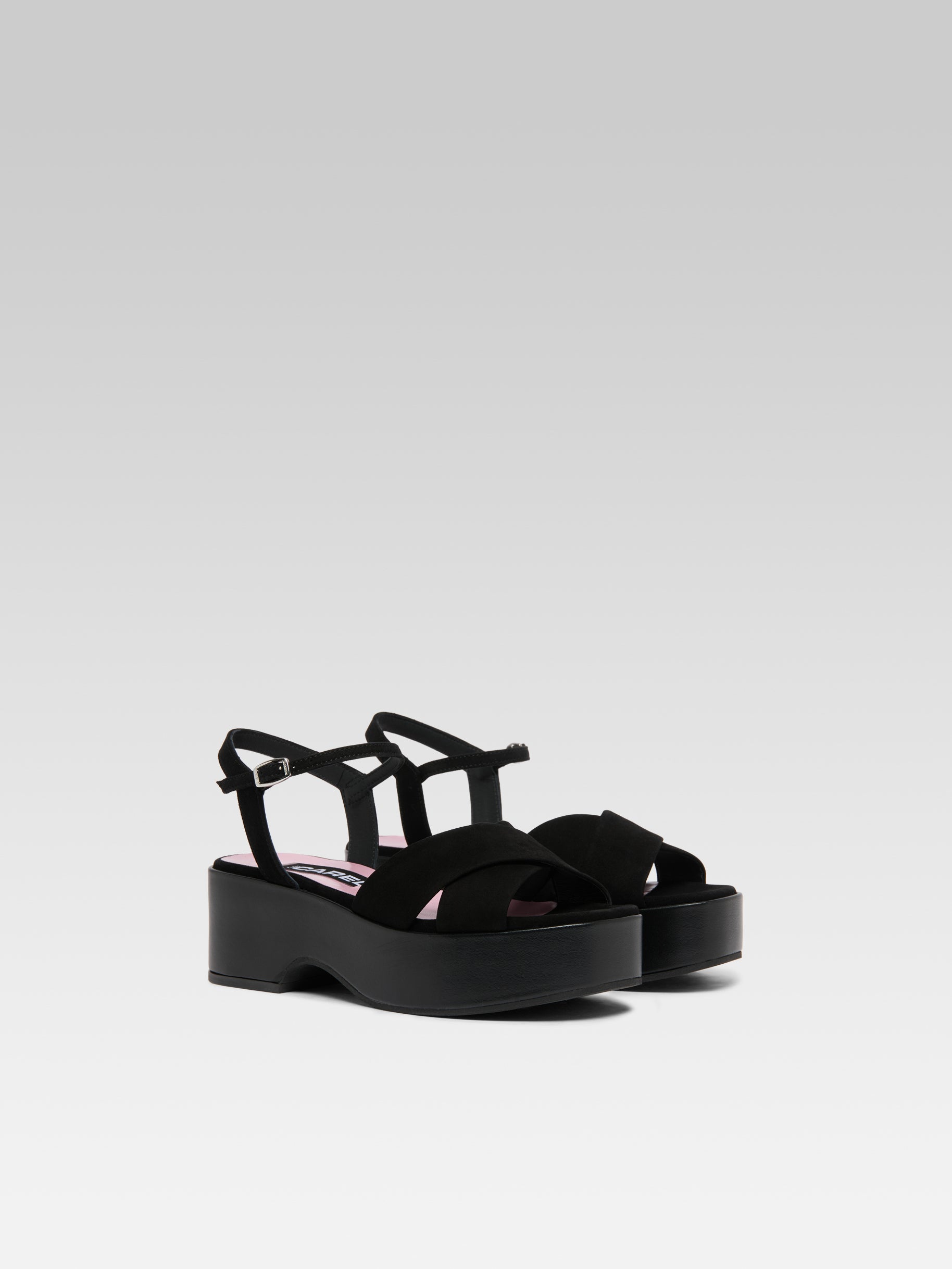 Carnaval - Sandales cuir velours noir - Image numéro 2