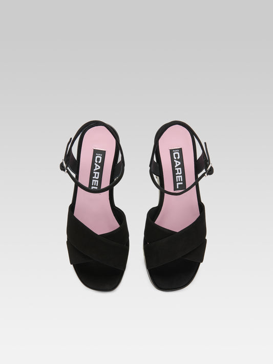 Carnaval - Black suede leather sandals - Image number 4