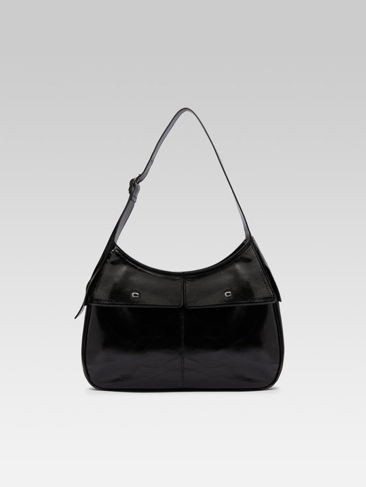 Orsay - Black naplack leather shoulder bag - Image number 1