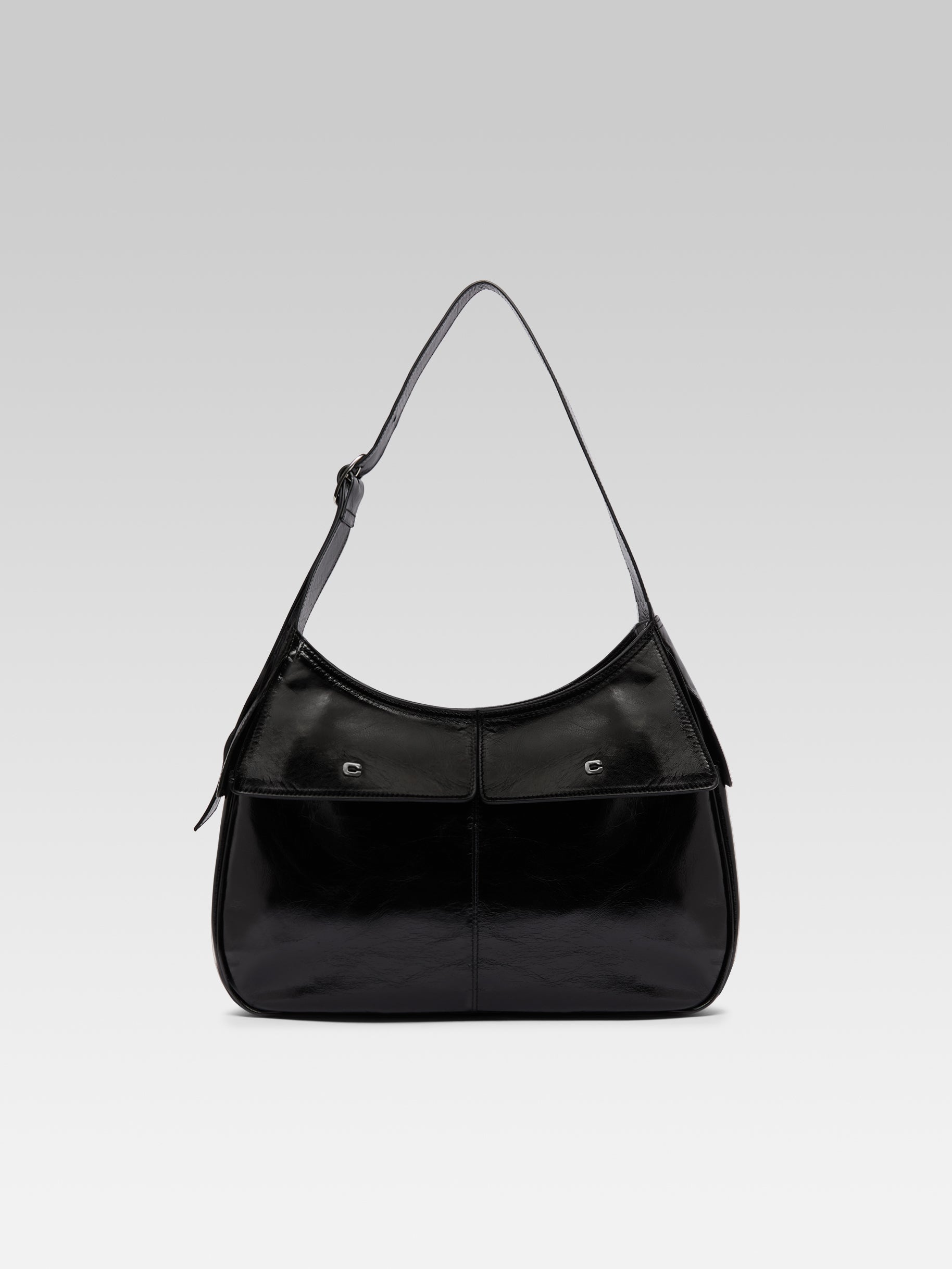Orsay - Black naplack leather shoulder bag - Image number 1
