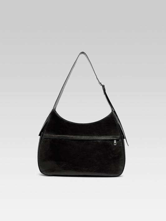 Orsay - Black naplack leather shoulder bag - Image number 6