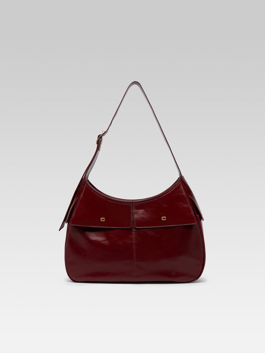 Orsay - Burgundy naplack leather shoulder bag - Image number 1