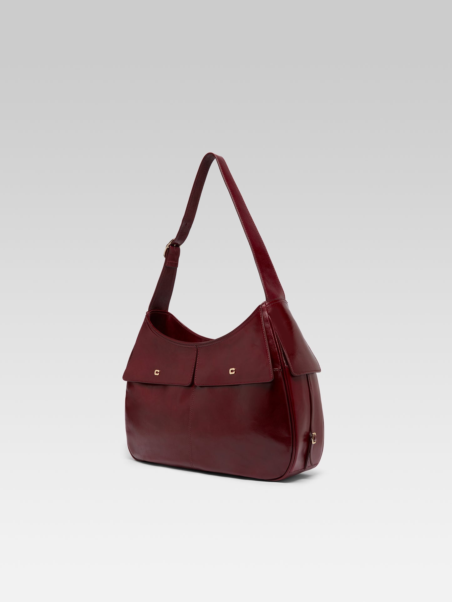 Orsay - Burgundy naplack leather shoulder bag