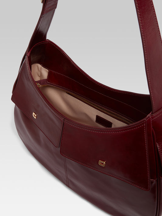 Orsay - Burgundy naplack leather shoulder bag - Image number 5