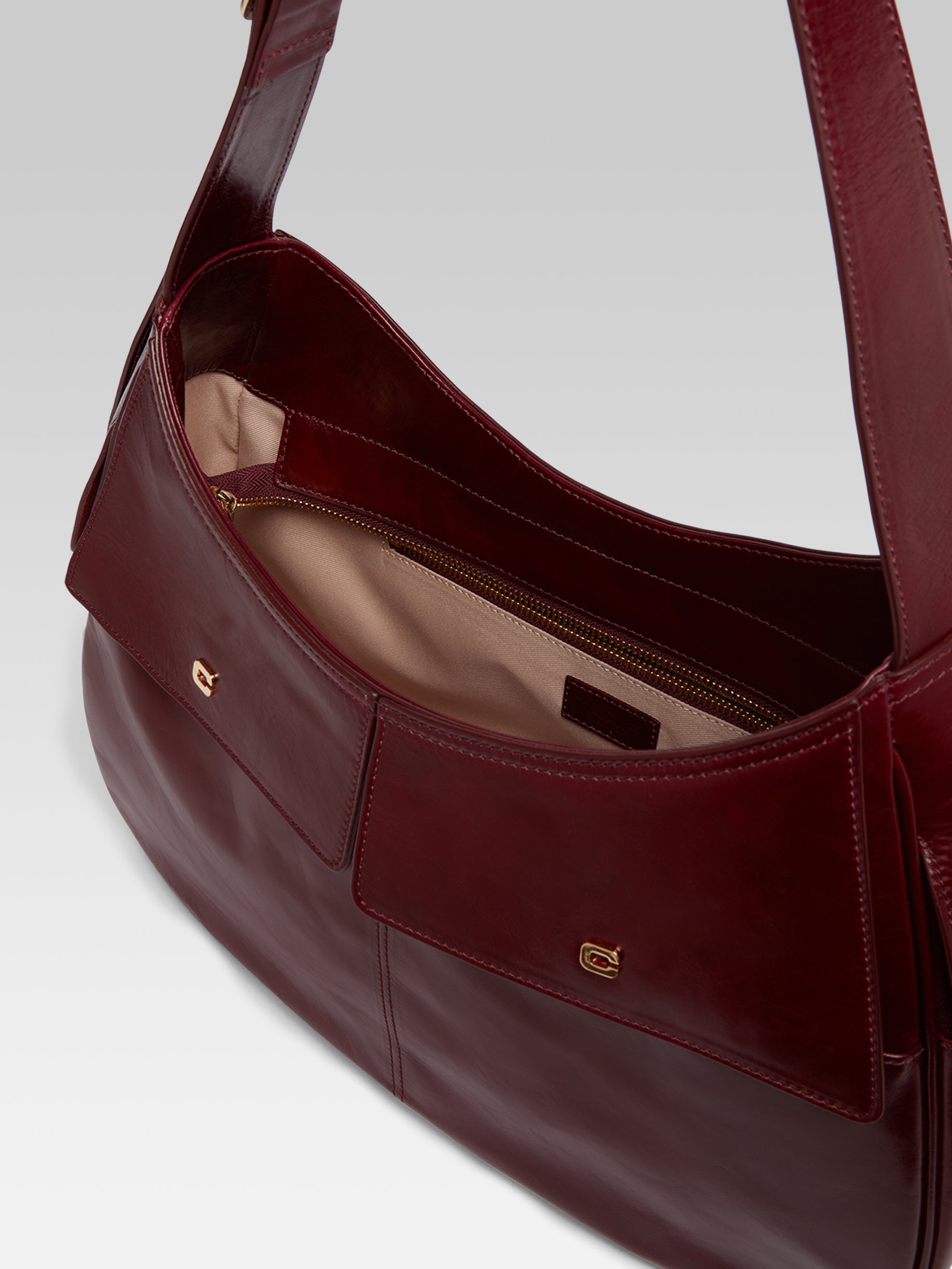 Orsay - Burgundy naplack leather shoulder bag - Image number 4