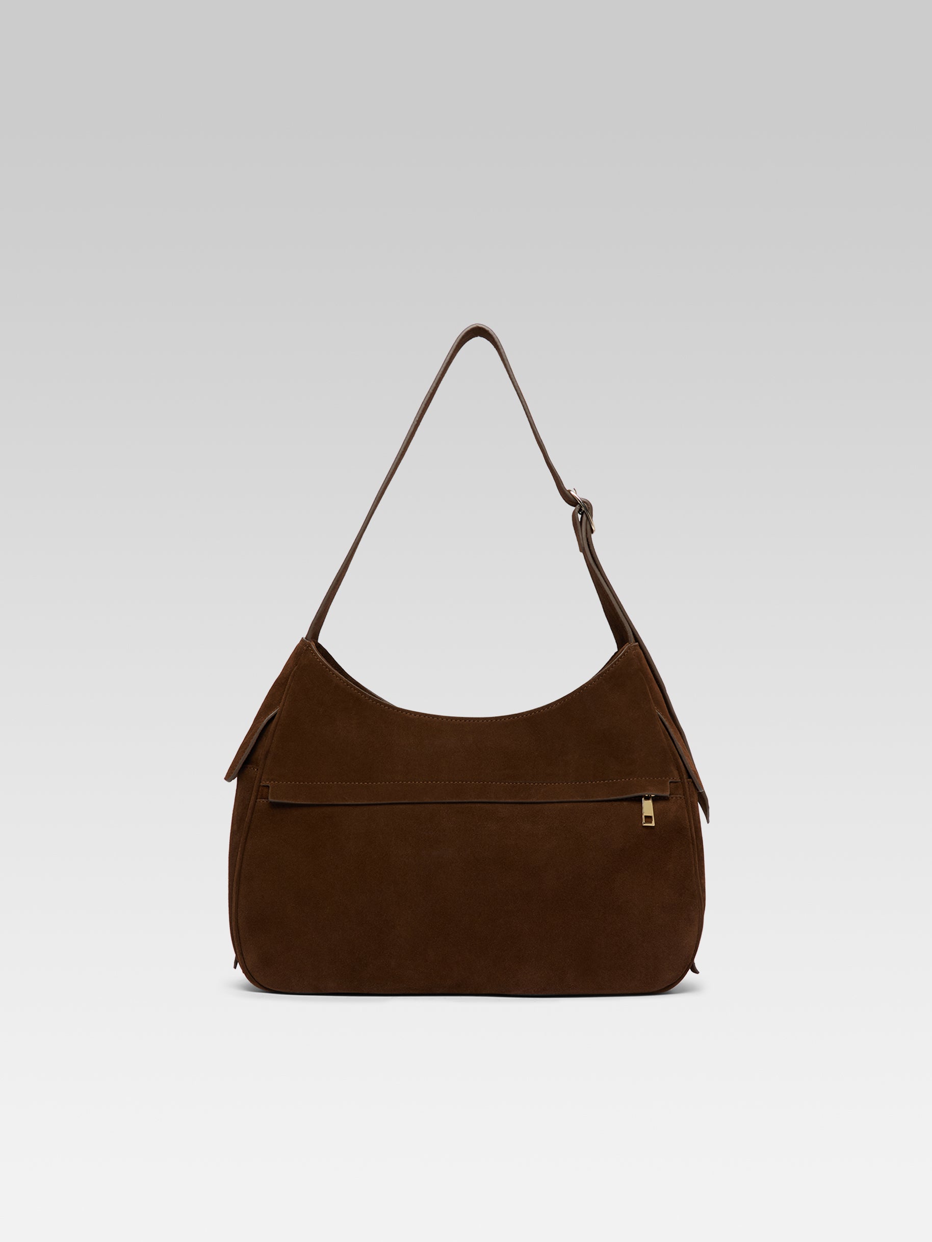Orsay - Brown suede leather shoulder bag - Image number 5