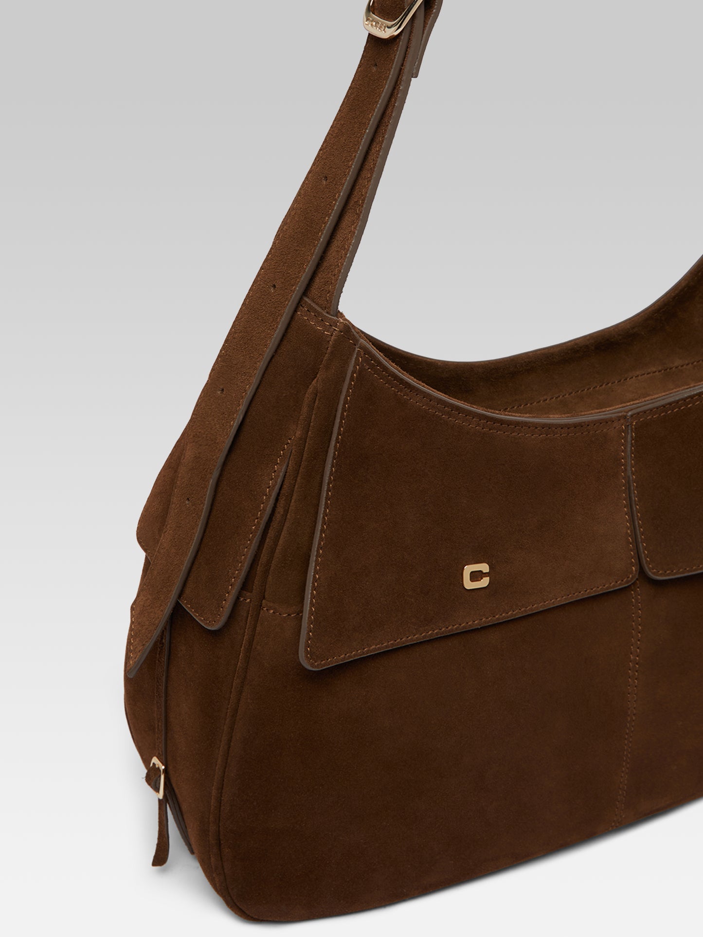 Orsay - Brown suede leather shoulder bag