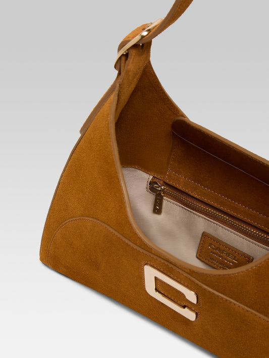 Concorde - Cognac suede leather shoulder bag - Image number 5