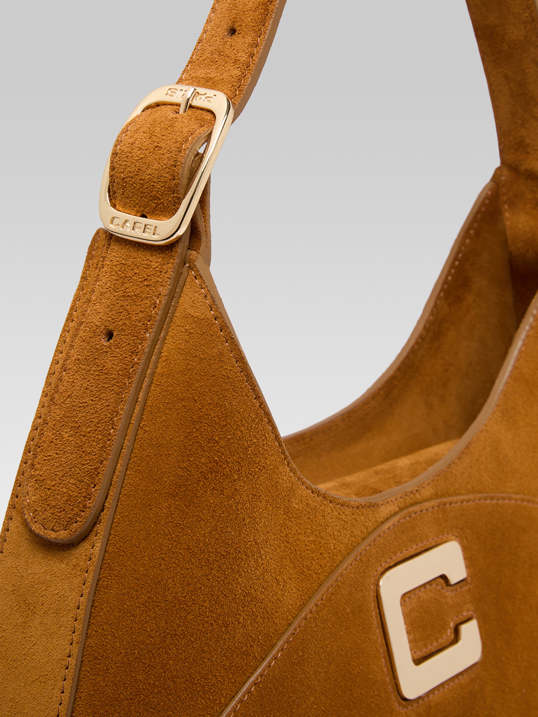 Concorde - Sac épaule cuir velours cognac - Image numéro 2