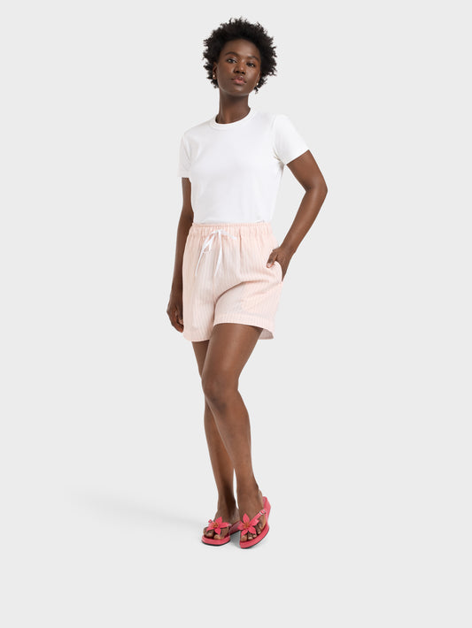 Piscine - Sandales cuir rose et fleur rose - Image numéro 4
