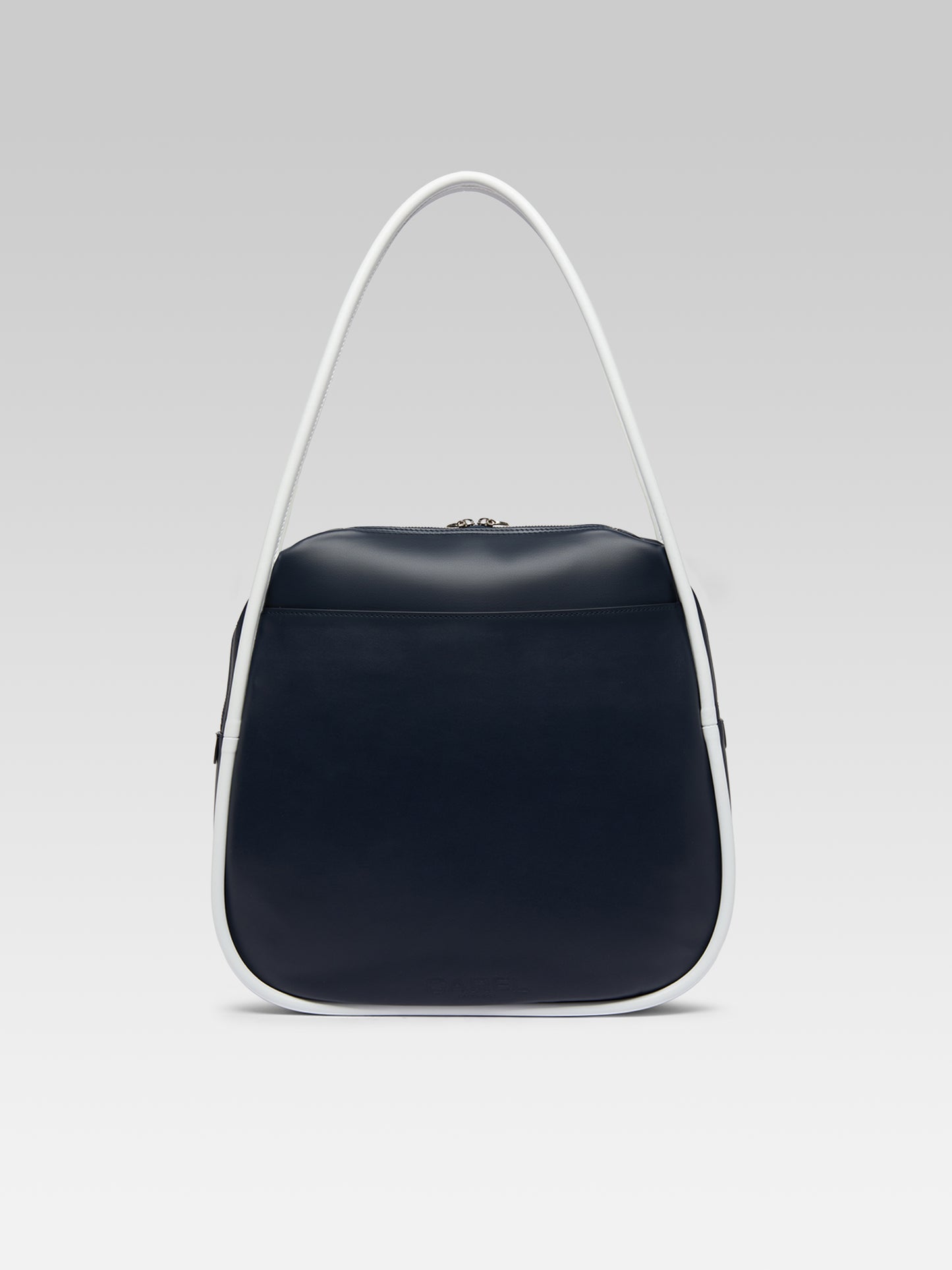 Germain - Navy blue and white leather tote bag