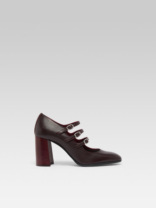 Keel Flex - Burgundy patent leather Mary Jane pumps - Image number 1