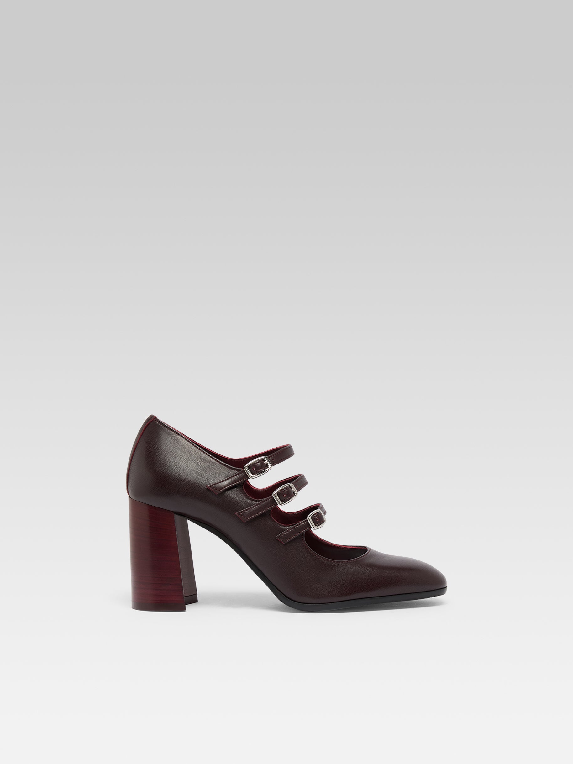 Keel Flex - Escarpins babies cuir verni bordeaux - Image numéro 1
