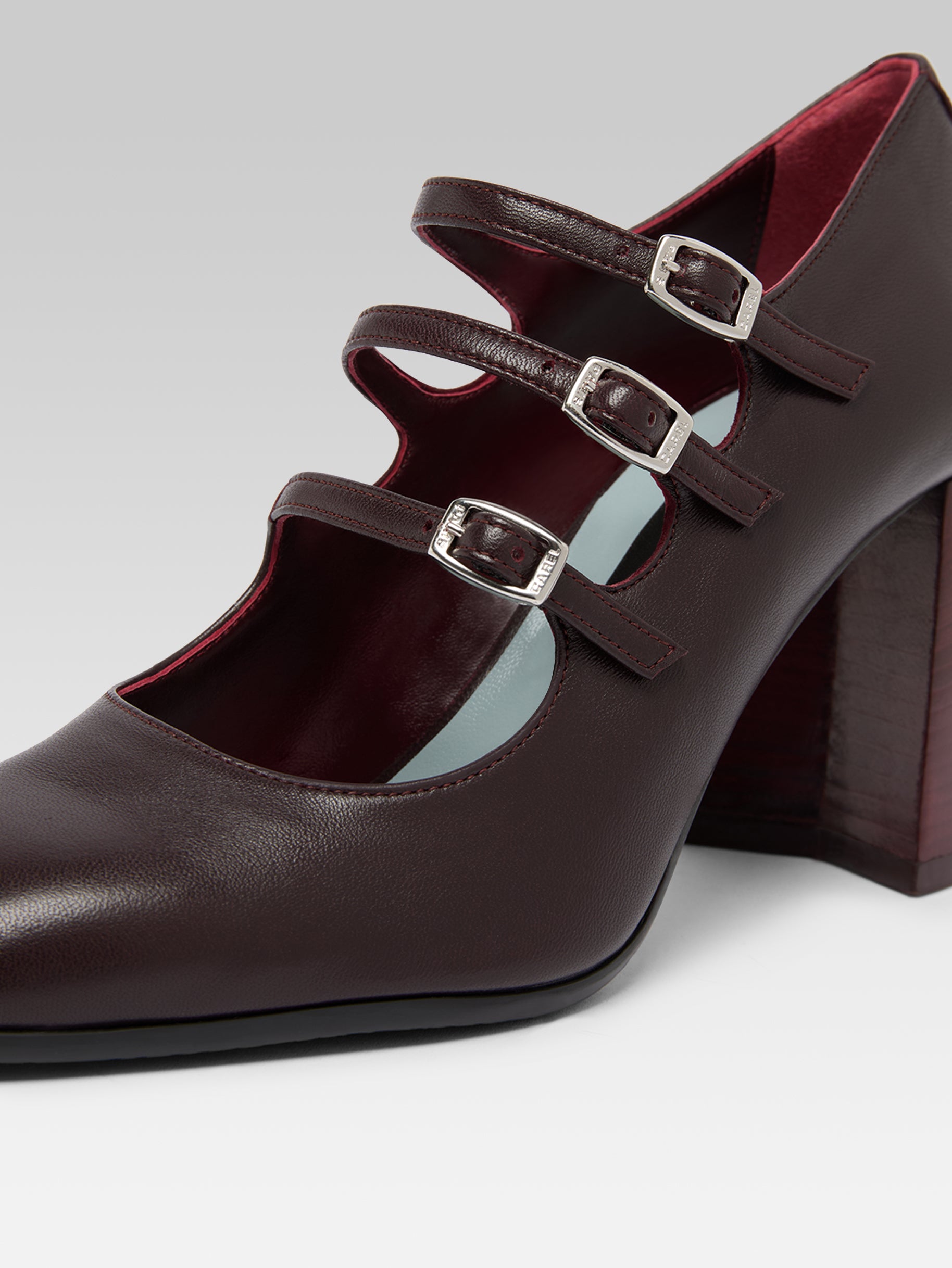 Keel Flex - Escarpins babies cuir verni bordeaux - Image numéro 4