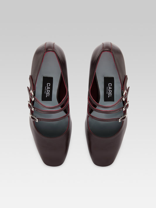 Keel Flex - Burgundy patent leather Mary Jane pumps - Image number 3