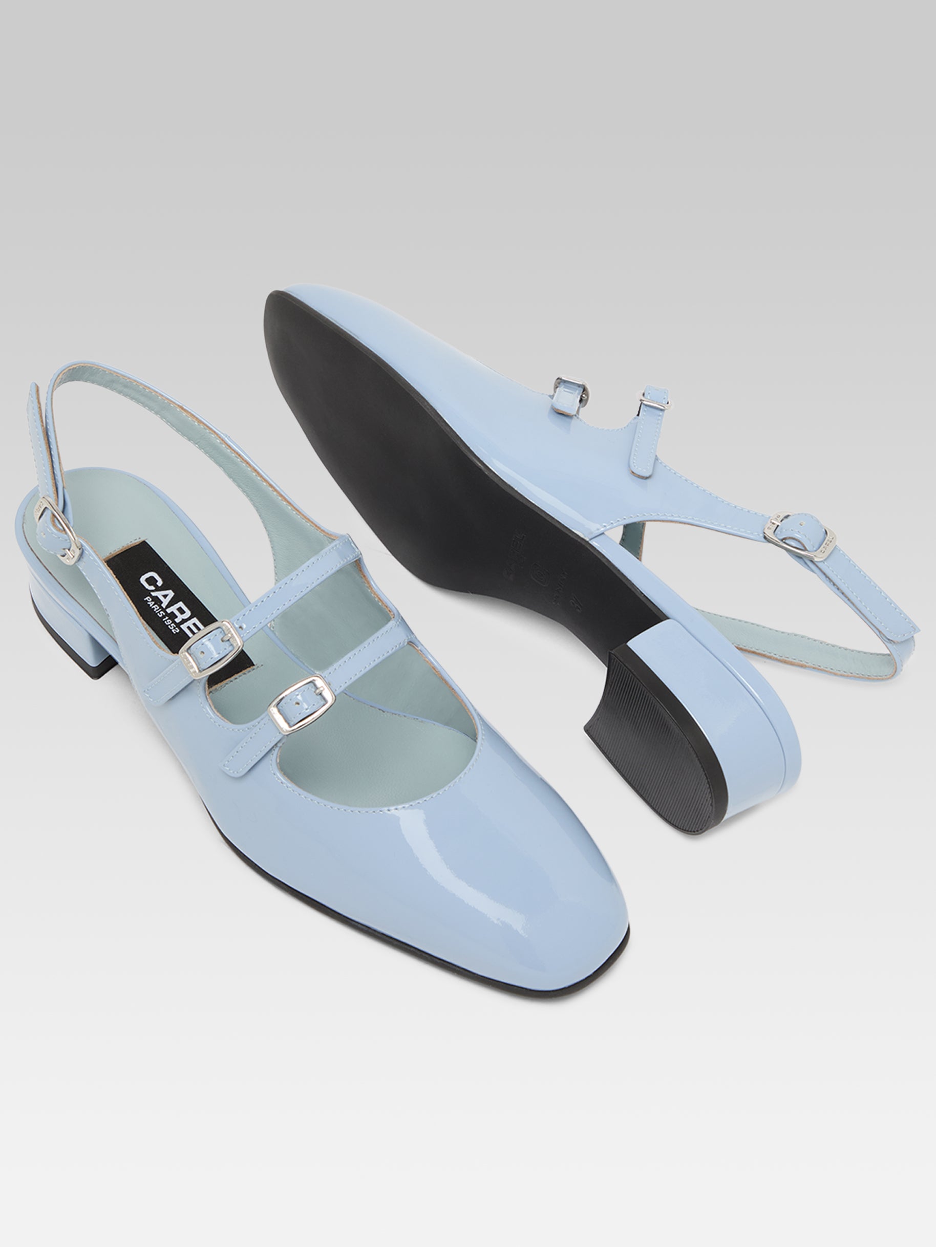 Peche - Babies slingback cuir verni bleu ciel - Image numéro 4
