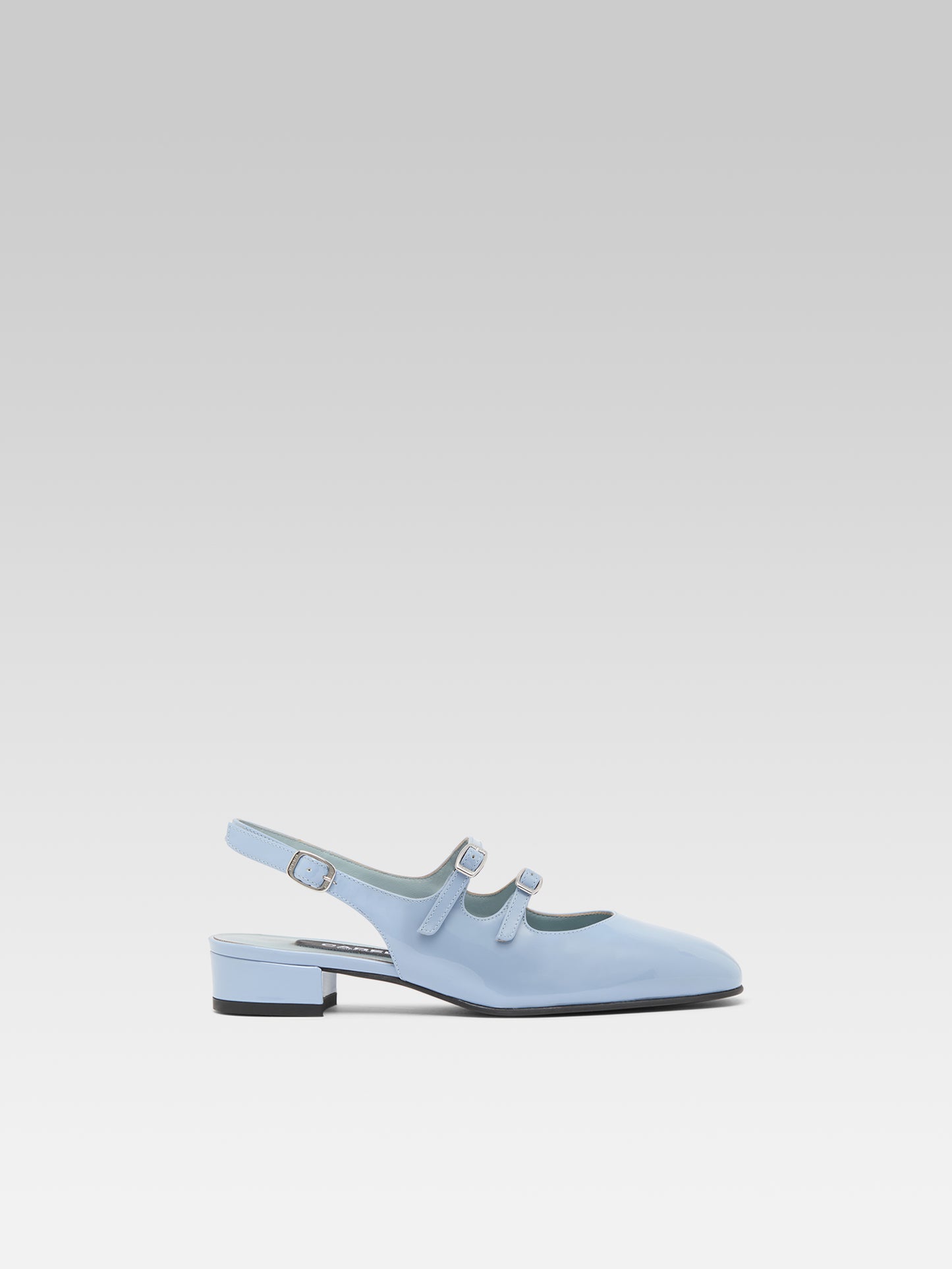 Peche - Babies slingback cuir verni bleu ciel