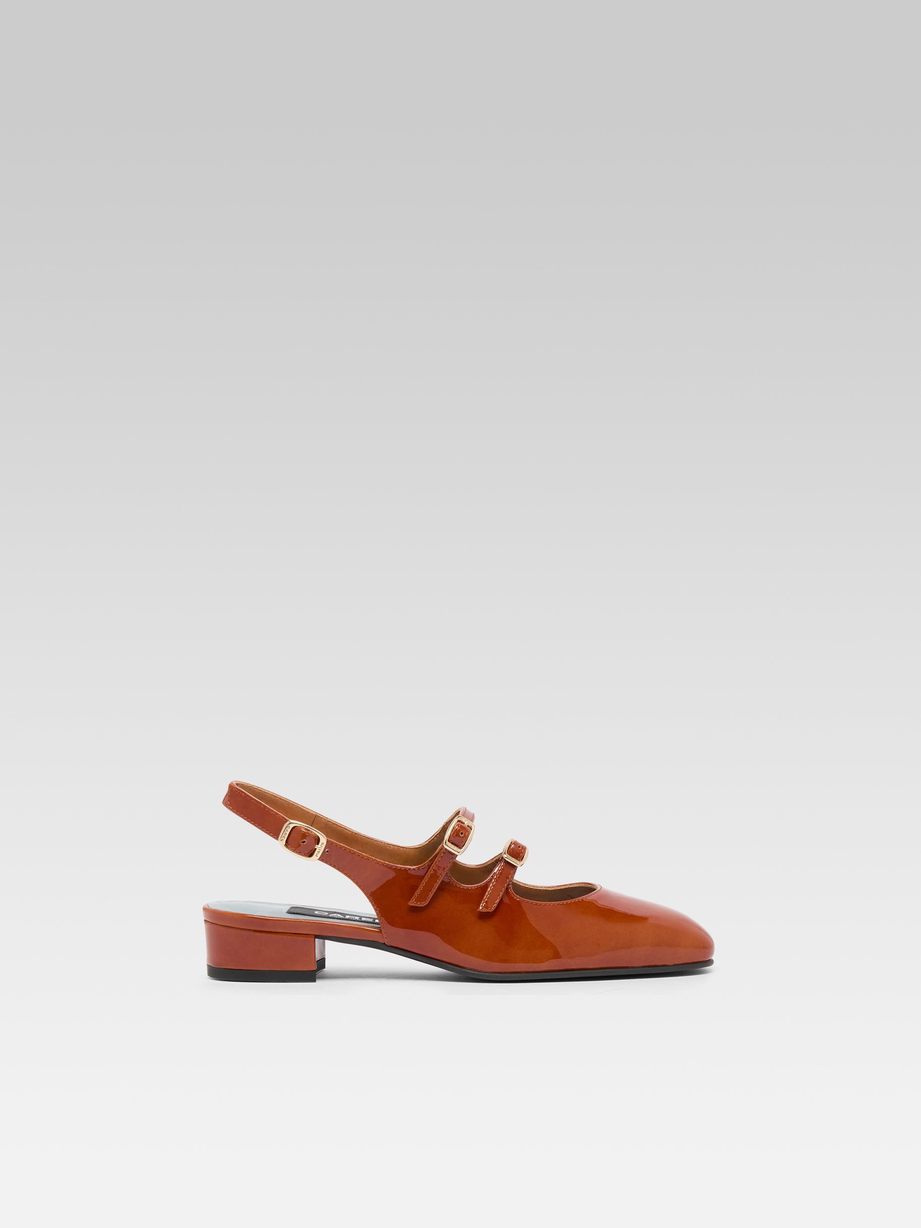 Peche - Brown leopard patent leather slingback mary janes | Carel