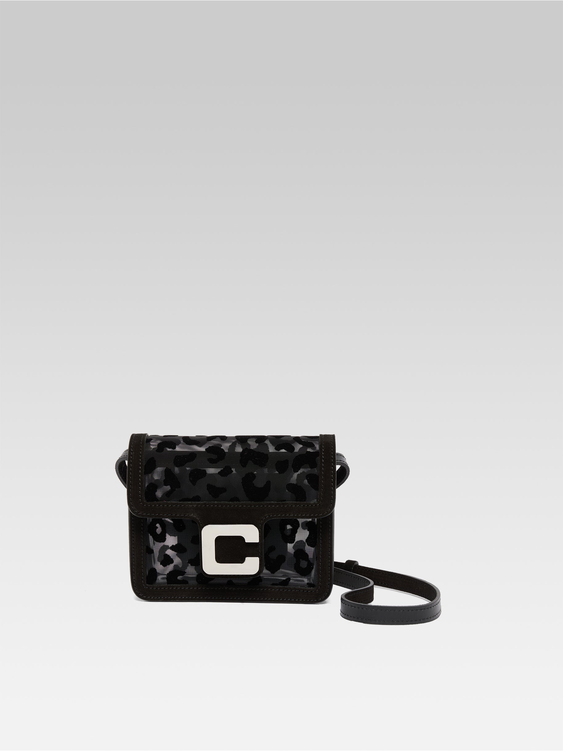 Mini Sorbonne - Brown Leopard Print Patent Leather Crossbody Bag