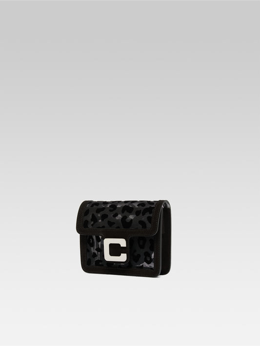 Mini Sorbonne - Black mesh and leopard suede leather bag - Image number 2