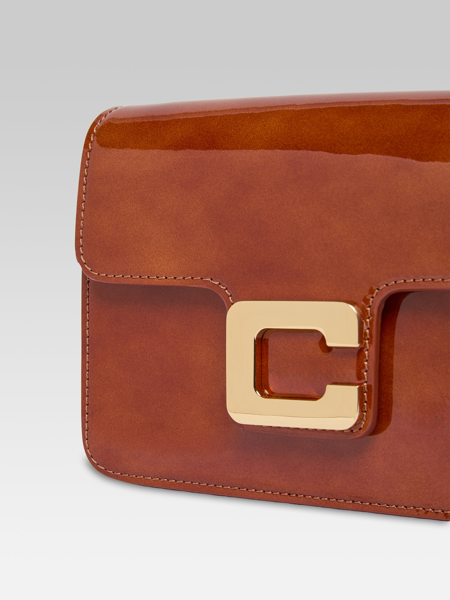 Mini Sorbonne - Sac cuir verni caramel - Image numéro 6