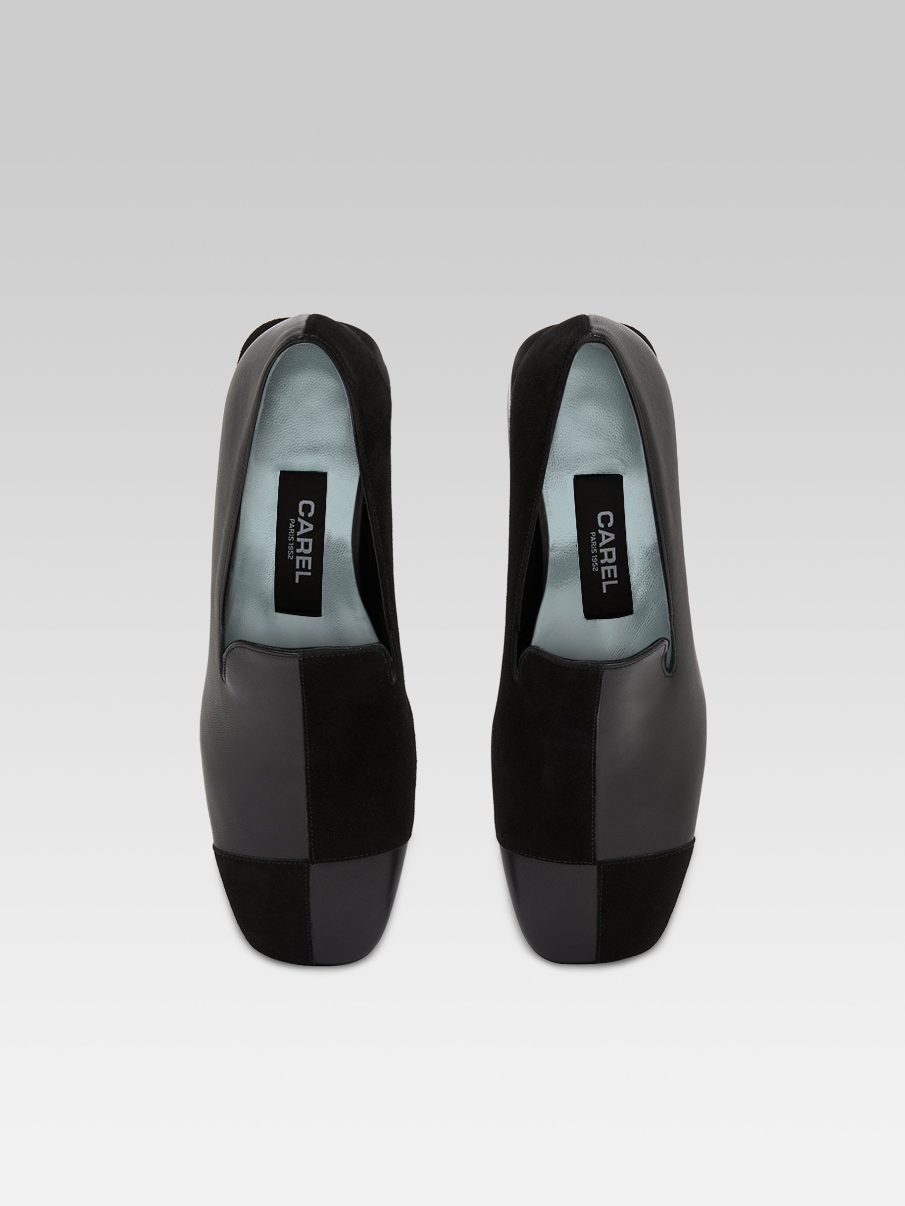 Silviana - Black leather and suede leather heeled moccasins - Image number 4