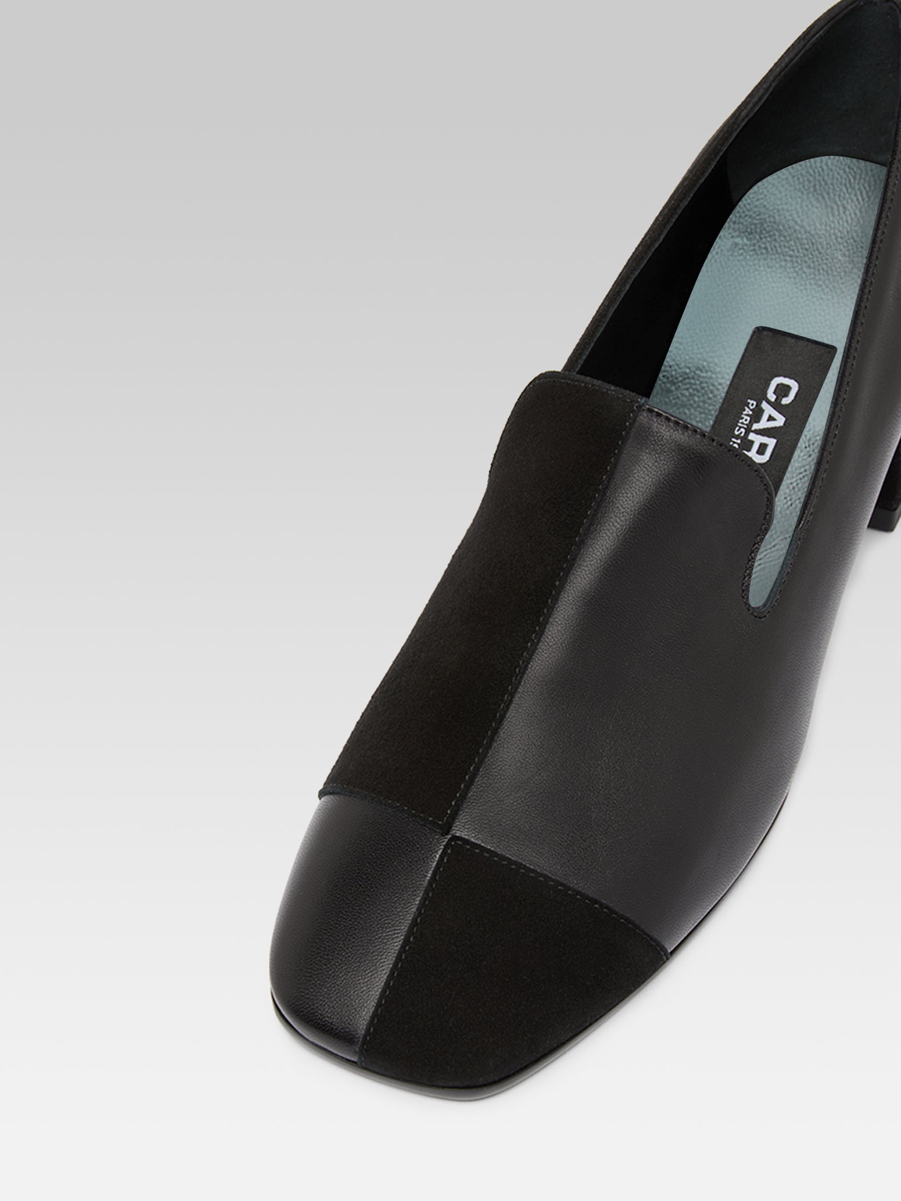 Silvia - Moccasins cuir et cuir velours noir - Image numéro 3
