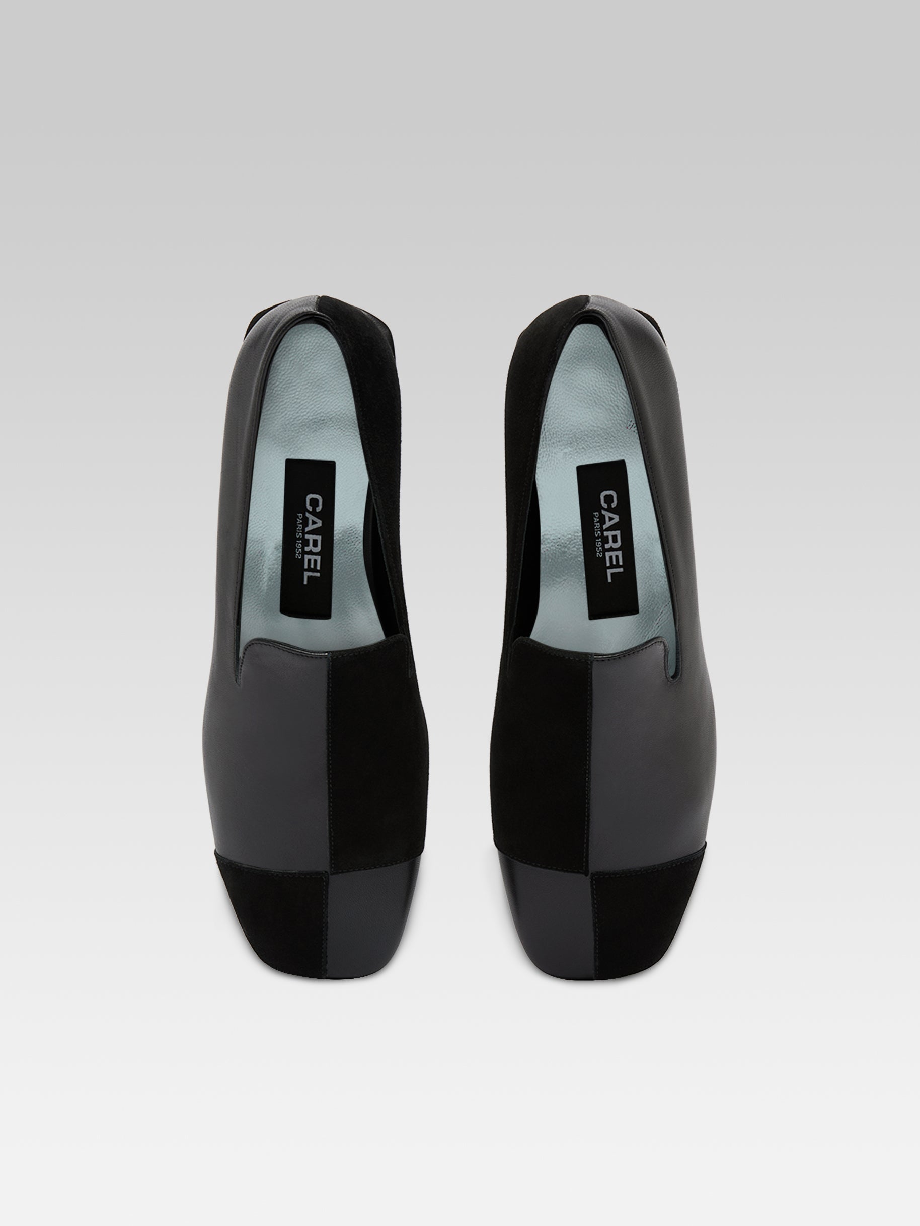 Silvia - Moccasins cuir et cuir velours noir - Image numéro 4